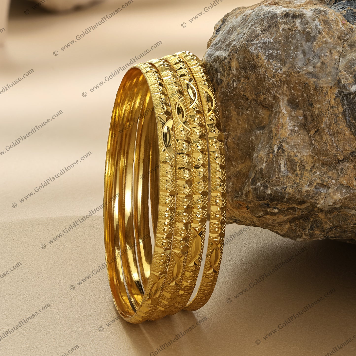 Infinity Motif Gold Look Bangles - BNGL019