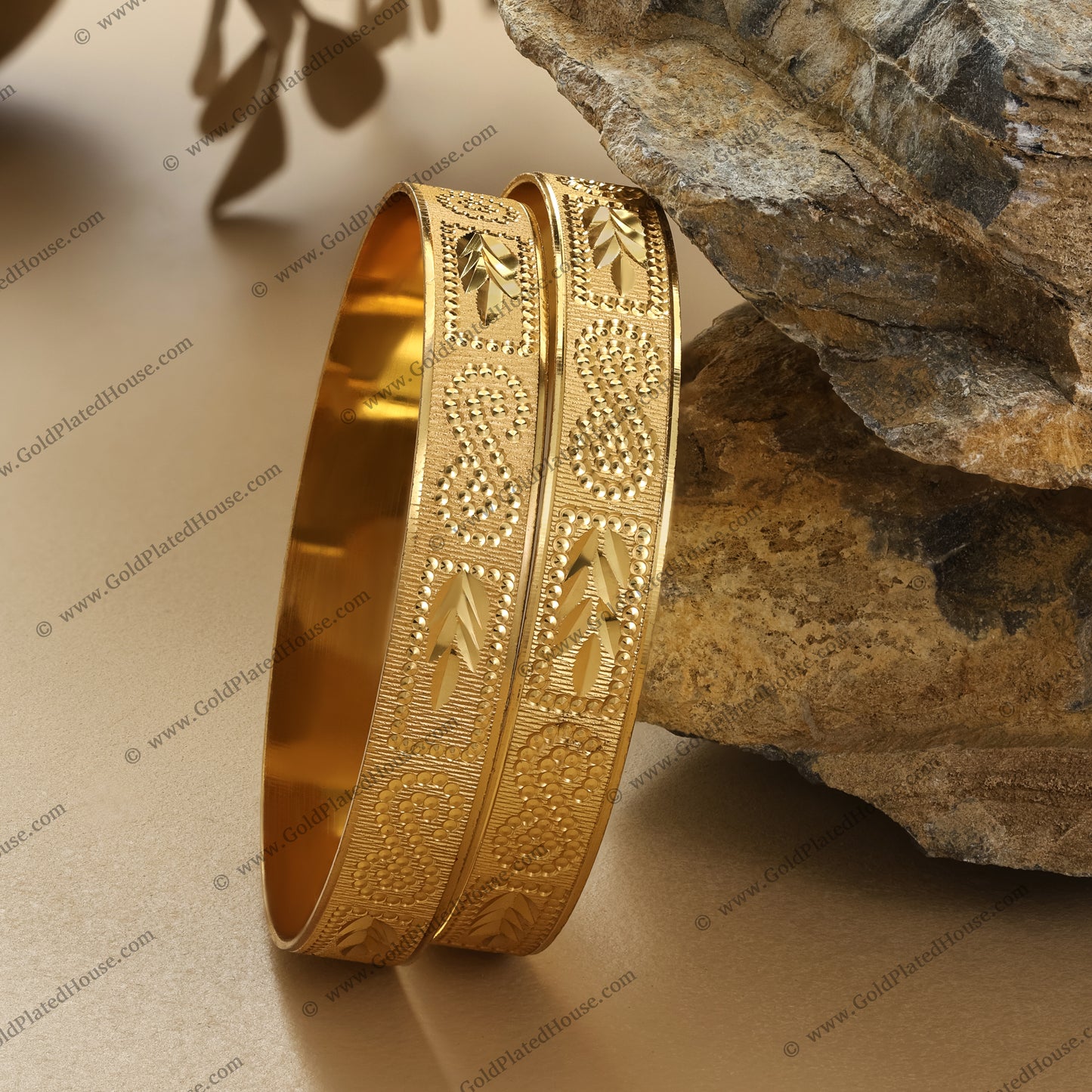 Dual Pattern Traditional Gold Look Kangan - BNGL004