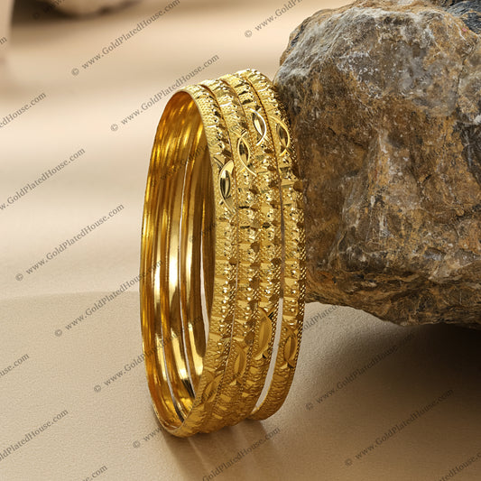 Infinity Motif Gold Look Bangles - BNGL019